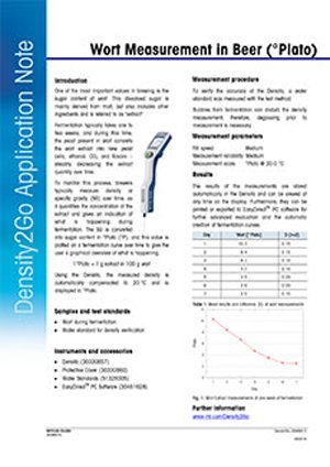 Application Note Wort Measurement in Beer