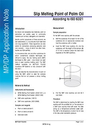 Palm Oil Melting Point