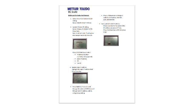 BC Scales Ethernet Accessory Instructions