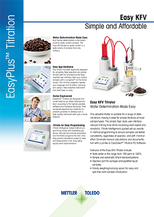 Datasheet: Easy KFV Titrator