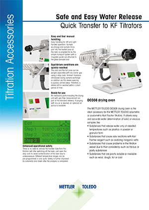 Datasheet: DO308 Karl Fischer Drying Oven