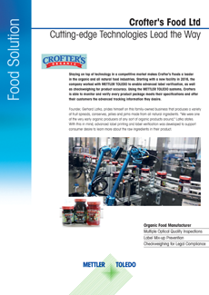 Crofters Foods chooses METTLER TOLEDO