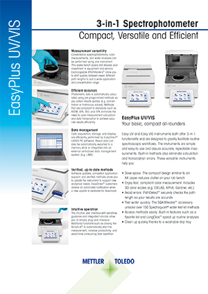 Datasheet: EasyPlus UV/VIS