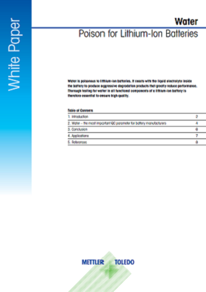 Test H2O and HF in Lithium Ion Battery — Karl Fischer Titration