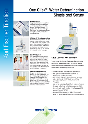 Datasheet: C30S Compact KF Coulometer