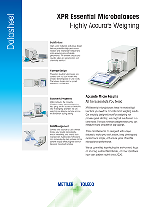 Datasheet: XPR Essential Microbalances