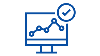 Dark Blue Statistics Monitoring Icon